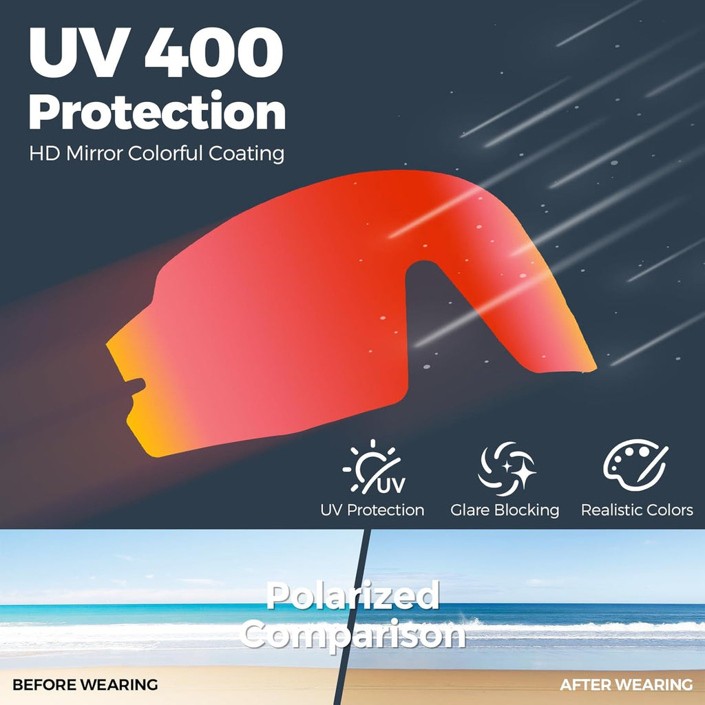 Polarized Sunglasses UV400 Sport Lightweight | Cycling Glasses, UV400 Protection, Anti-Glare Polarized Lens, 22g