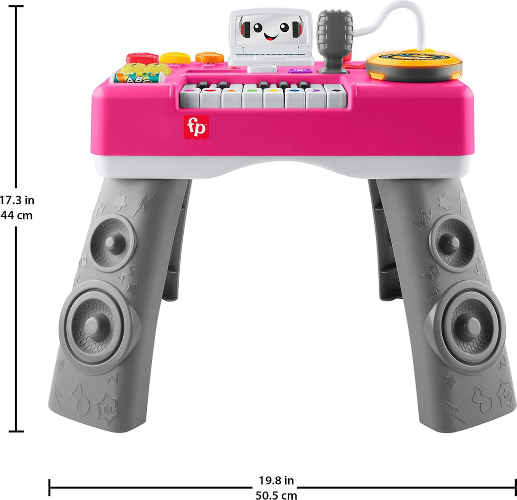 Fisher-Price Laugh & Learn Mix & Learn DJ Table Baby Toy | Pink, 12 Busy Activities, Musical Learning Play, Infants &