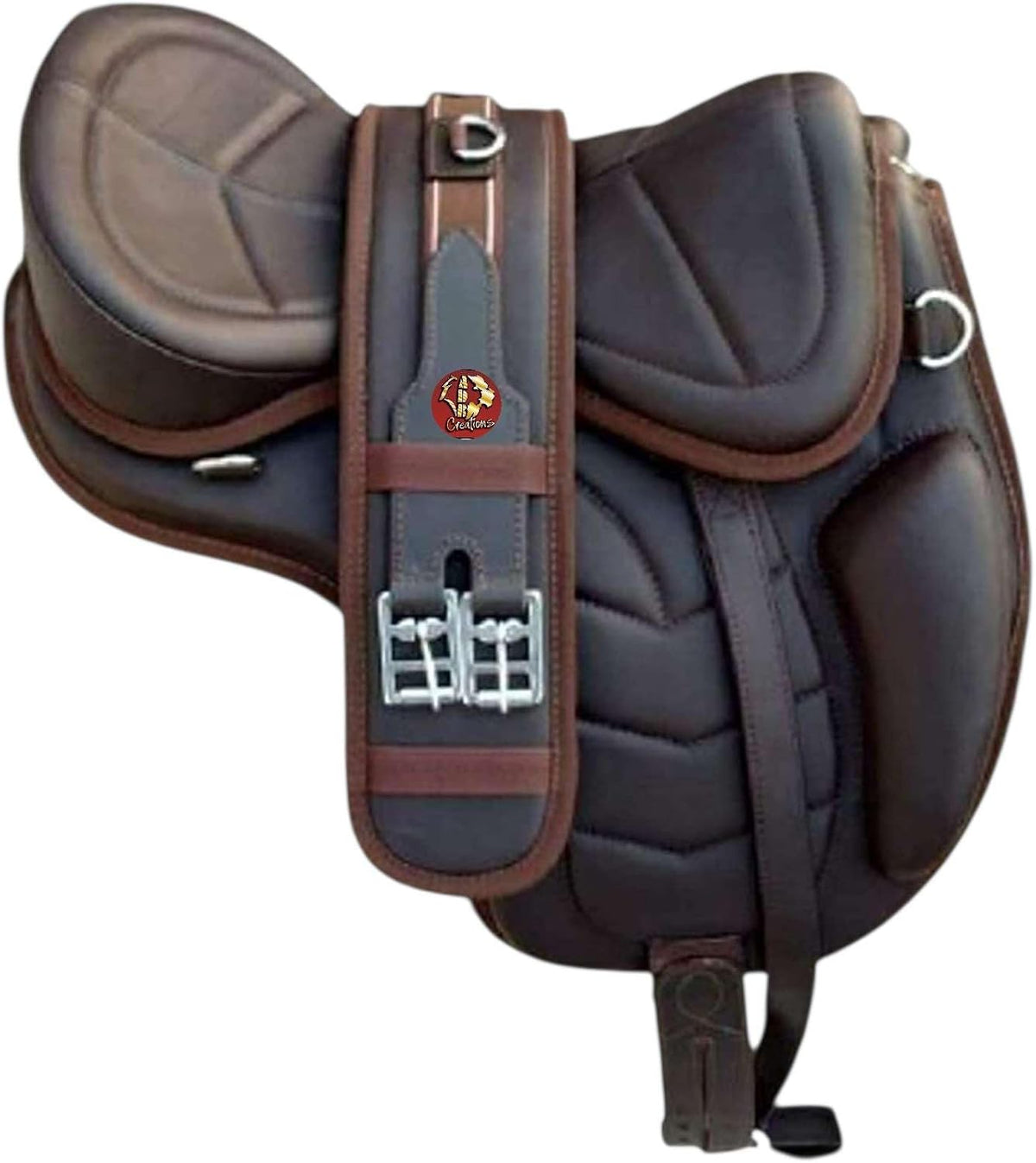 Freemax Treeless Western Endurance Saddle, Lightweight Synthetic Horse Saddle with Soft Long Flap, Comfortable