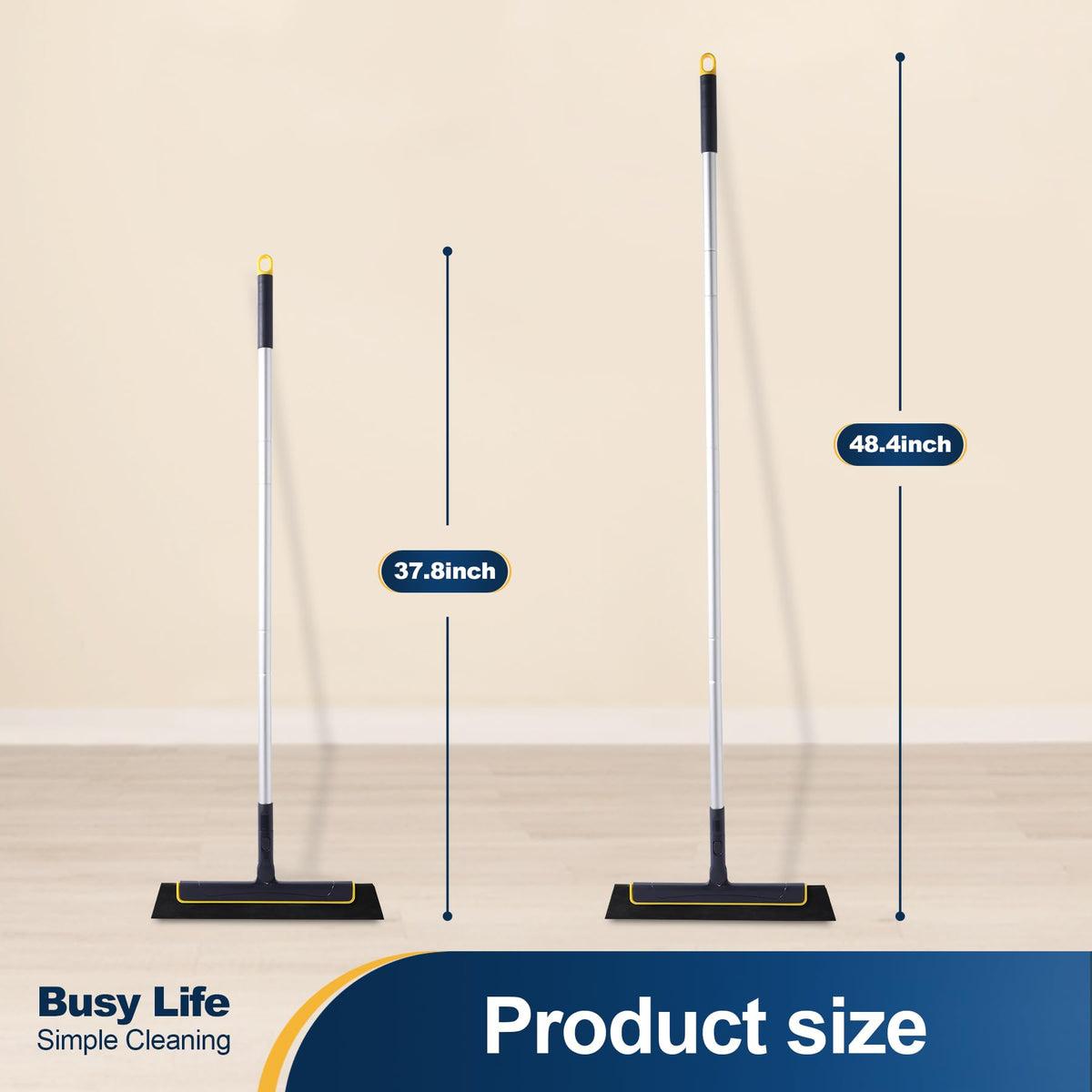 Floor Squeegee Broom EVA Foam Blade Aluminum Pole