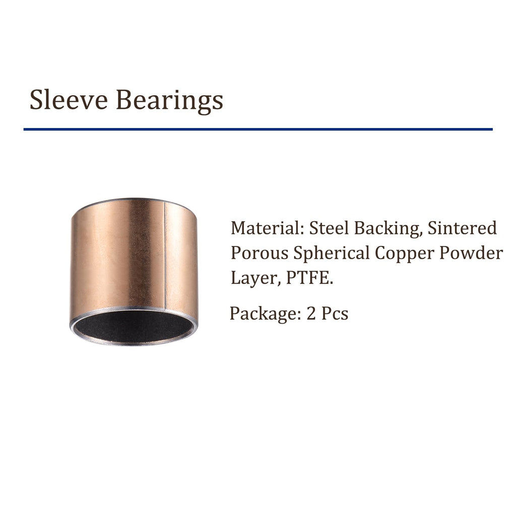 Kozelo 2pcs Sleeve Bearings - [35x39x40mm] Plain Bearing Wrapped Oilless Bushings for Industrial Equipment