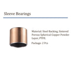 Kozelo 2pcs Sleeve Bearings - [35x39x40mm] Plain Bearing Wrapped Oilless Bushings for Industrial Equipment