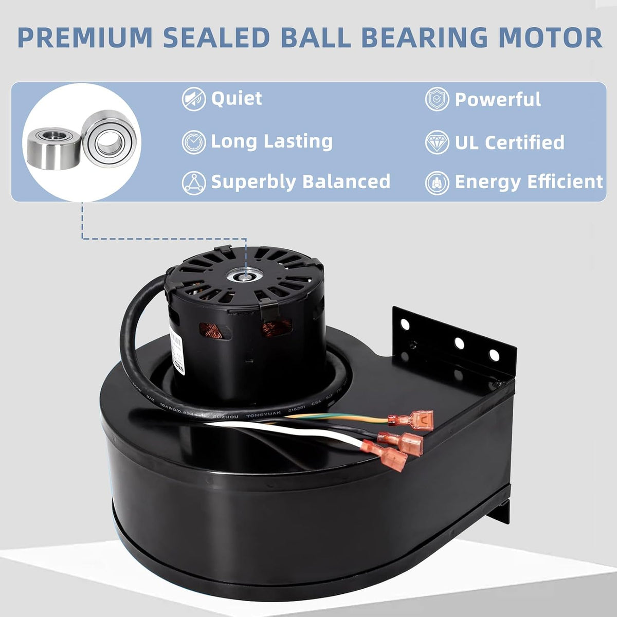 Criditpid Rectangular Blower Fan Motor Replacement for Dayton 2C647, 2C647A, 2C647B, 2C647D, 2C647E.