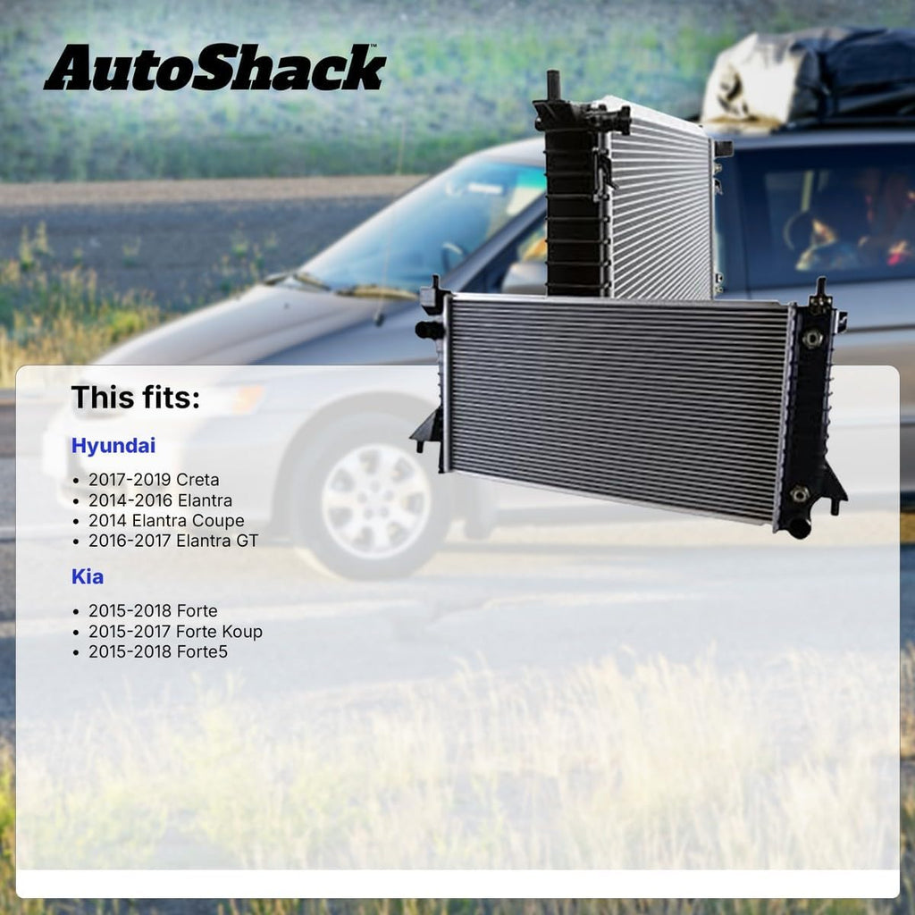 AutoShack Radiator for Kia, Forte 2015-2018 Forte5 2014-2018, L4 1.8L 2.0L