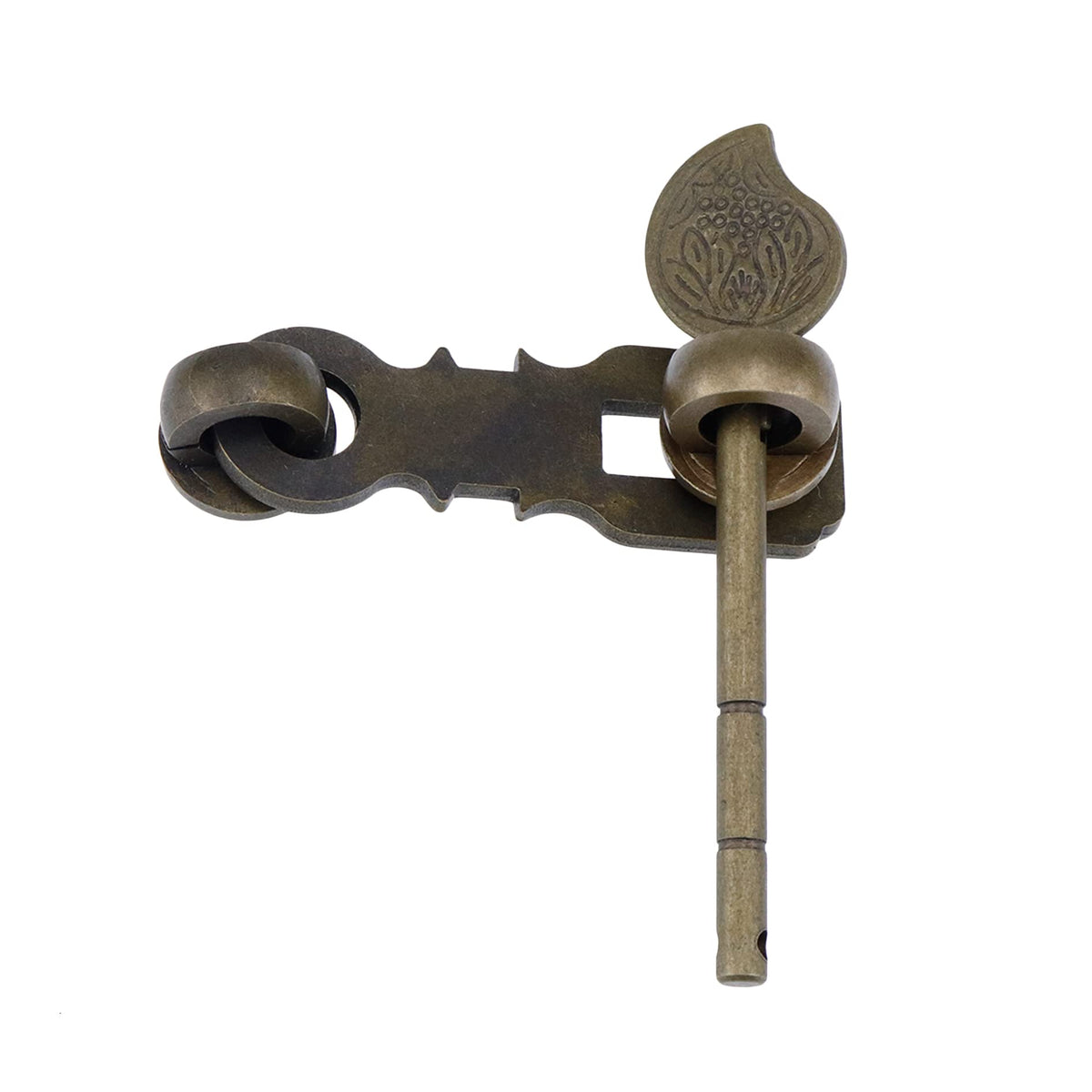 Padlock Hasp with Plug Rod, Heavy Duty Antique Bronze Gate Latch