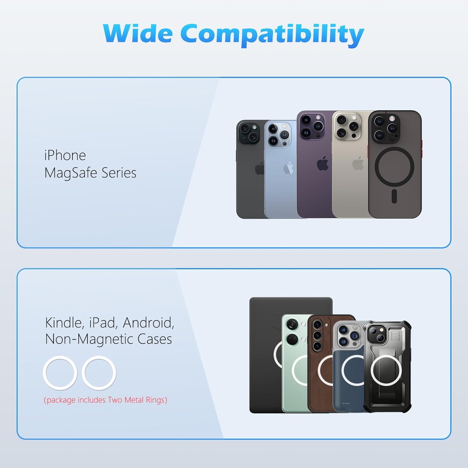 Magnetic Base Compatible with PopSocket Phone Grips and MagSafe iPhone Series Case, Removable Kindle/Phone Holder