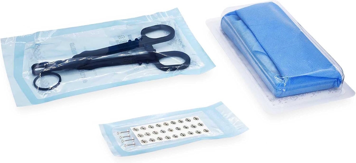 Professional Sterile Body Piercing Kit - Disposable Sterilized Piercing Set for Ear, Nose, Navel Piercing