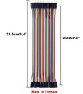 120pcs Multicolored Dupont Wire M-M,M-F,F-F for Breadboard Jumper(20cm/8in)