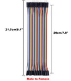 120pcs Multicolored Dupont Wire M-M,M-F,F-F for Breadboard Jumper(20cm/8in)