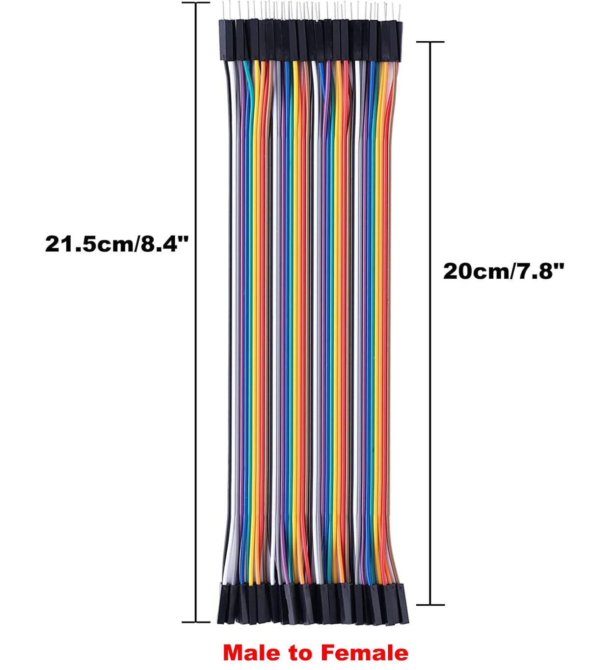 120pcs Multicolored Dupont Wire M-M,M-F,F-F for Breadboard Jumper(20cm/8in)