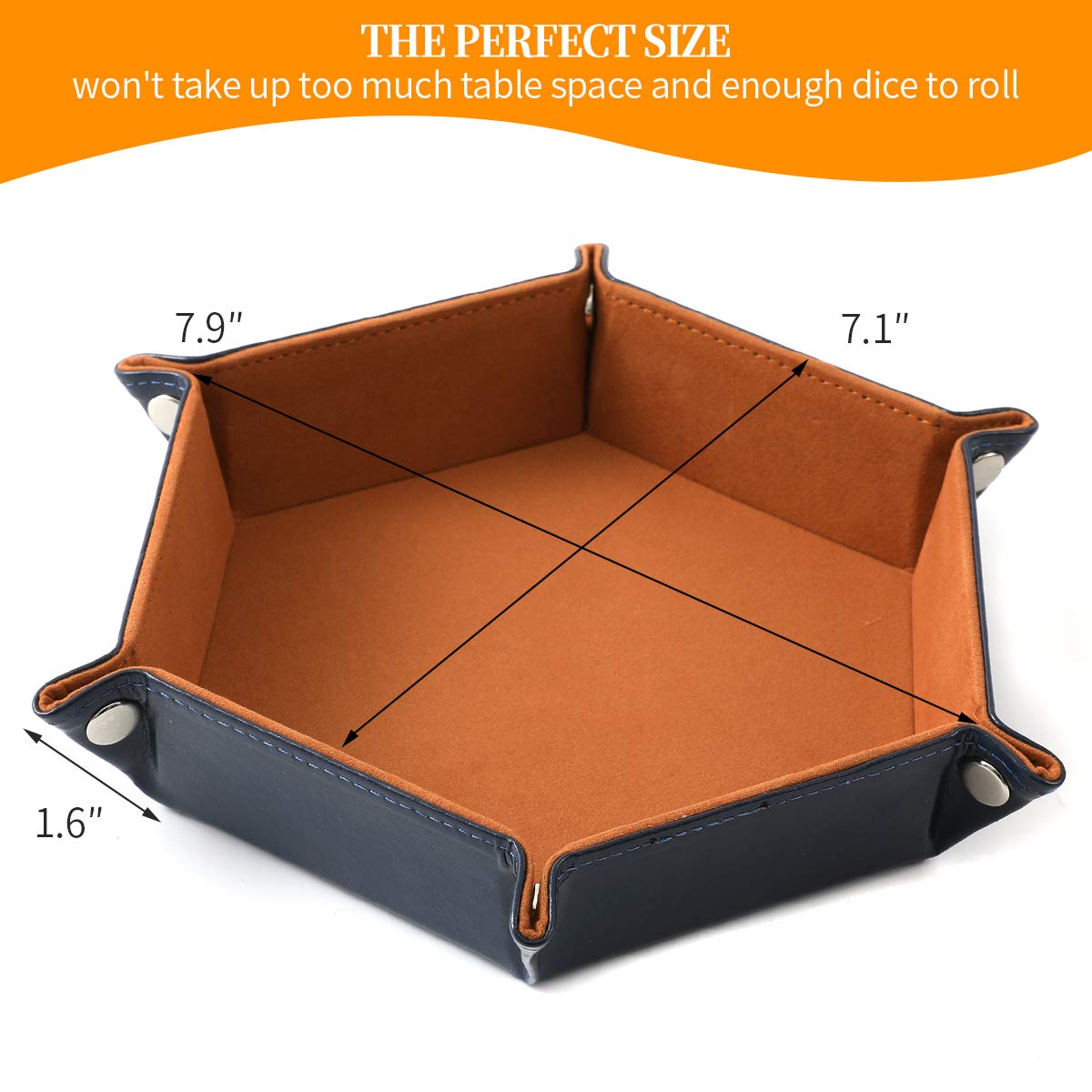 2 Pcs Portable Folding Dice Rolling Tray Set for RPG Table Games - PU Leather and Velvet Holder Storage Box