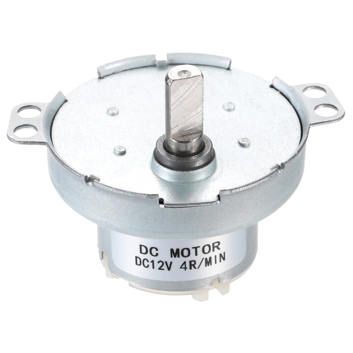 MECCANIXITY Slow Speed Motor JS-50T D-Shaft Gear Electric Motor, 12V DC 4RPM Motor CW/CCW D Shaft DC Motor Large Torque for 3D Printer Filament Rotating Display Stand