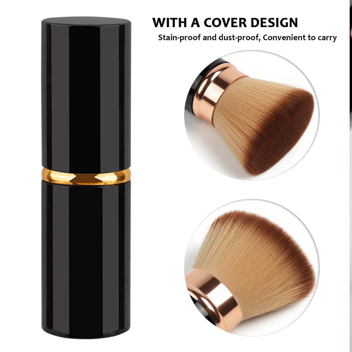 Retractable Kabuki Brush, Travel Foundation Makeup Brush