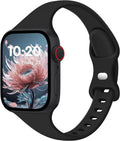 Slim Band Compatible with Apple Watch Bands 38mm 40mm 41mm 42mm 44mm 45mm 46mm 49mm for Women Men,Soft Thin Narrow