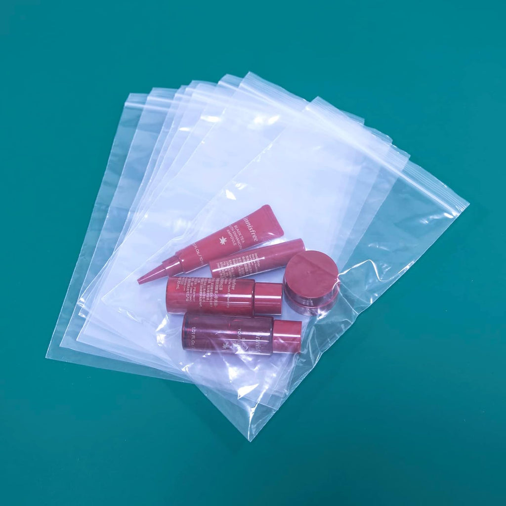 100 Count - 6" x 9" Clear Reclosable Zip Plastic Poly Bags