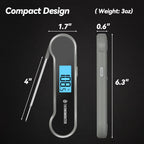0.5 Sec Instant Read Meat Thermometer Digital for Cooking, Grey