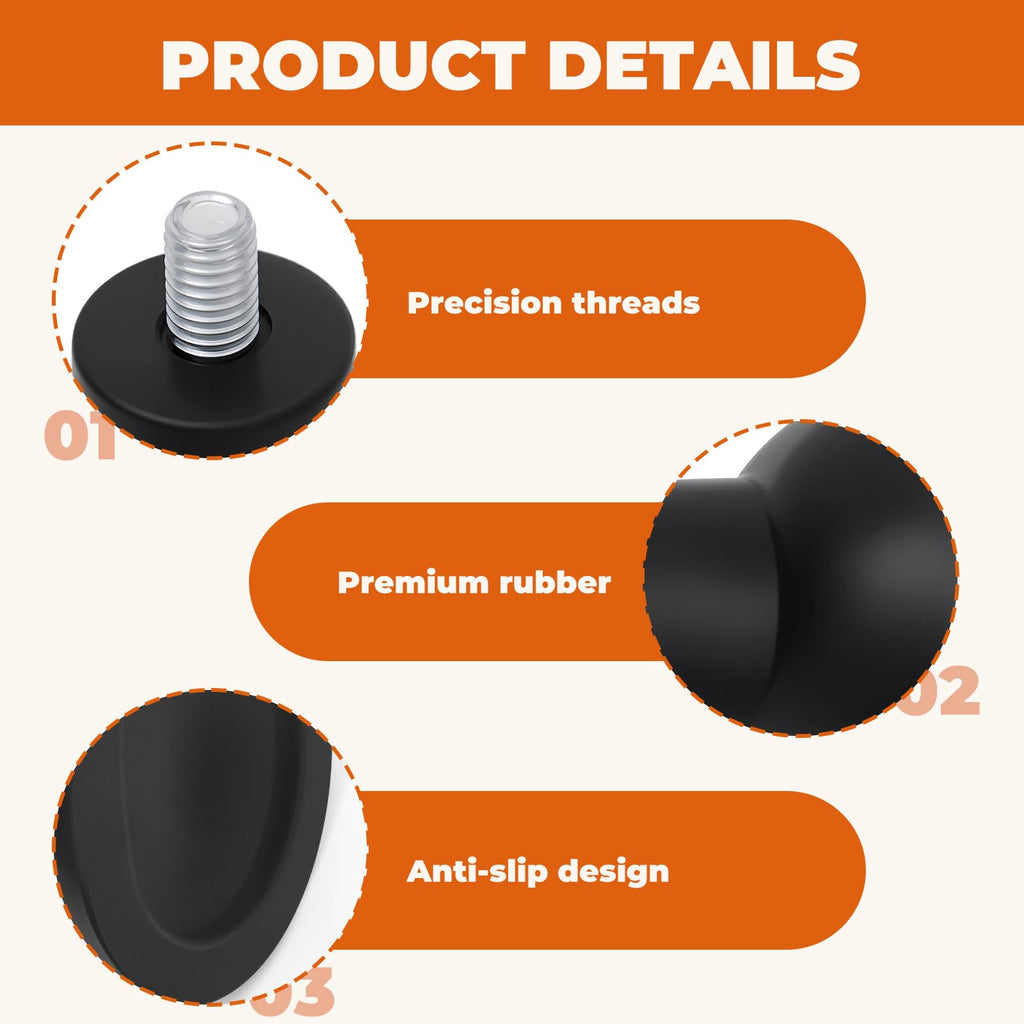 01-40829E-00093 Slicer Rubber Feet, for Berkel Meat Slicer Machine - 4 PCS