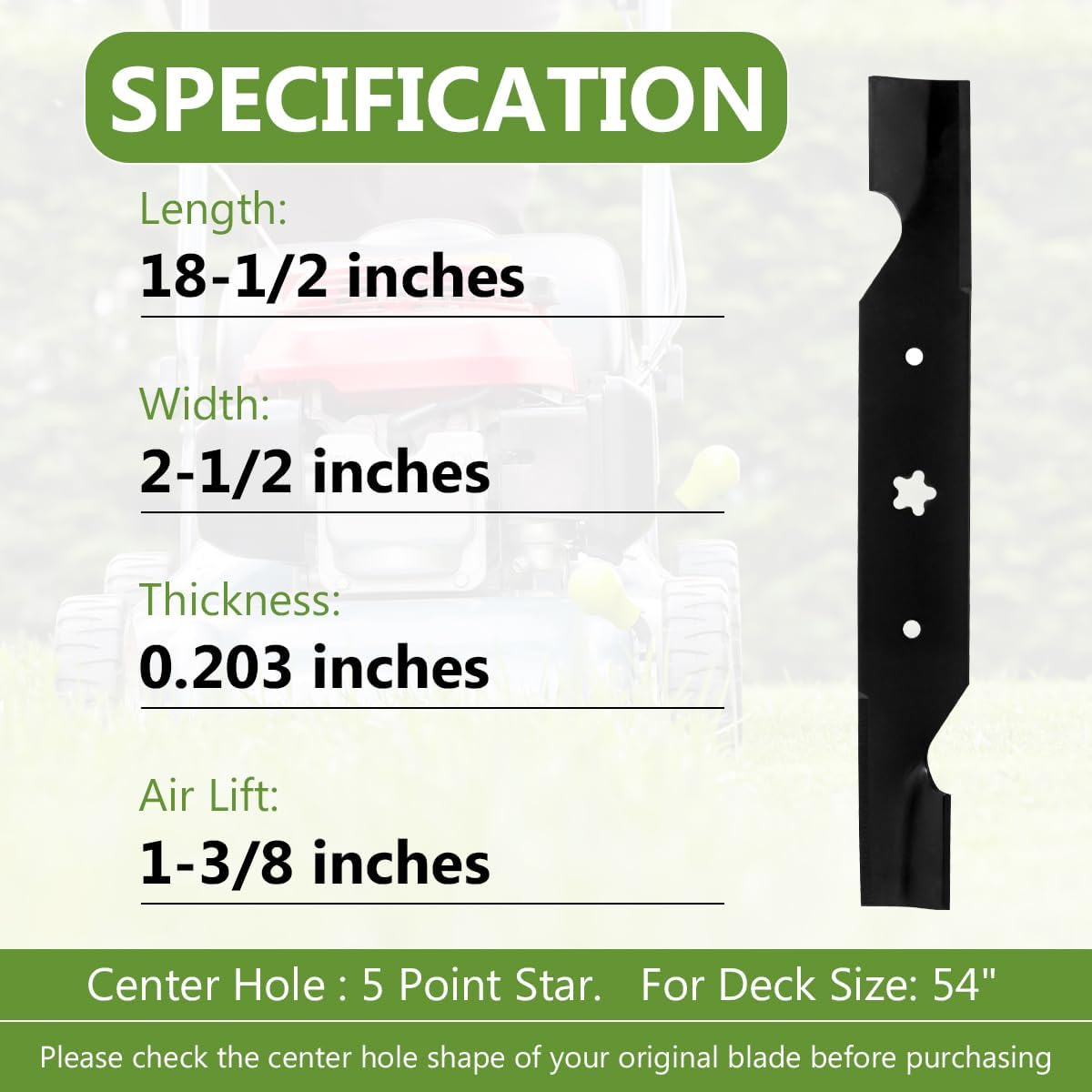 187256 532187256 High Lift Blades for Husqvarna Z254 MZ54 RZ5424 RZ5426 LGT2554 LGT2654 YTH2454 YTH24V54 YTH26V54