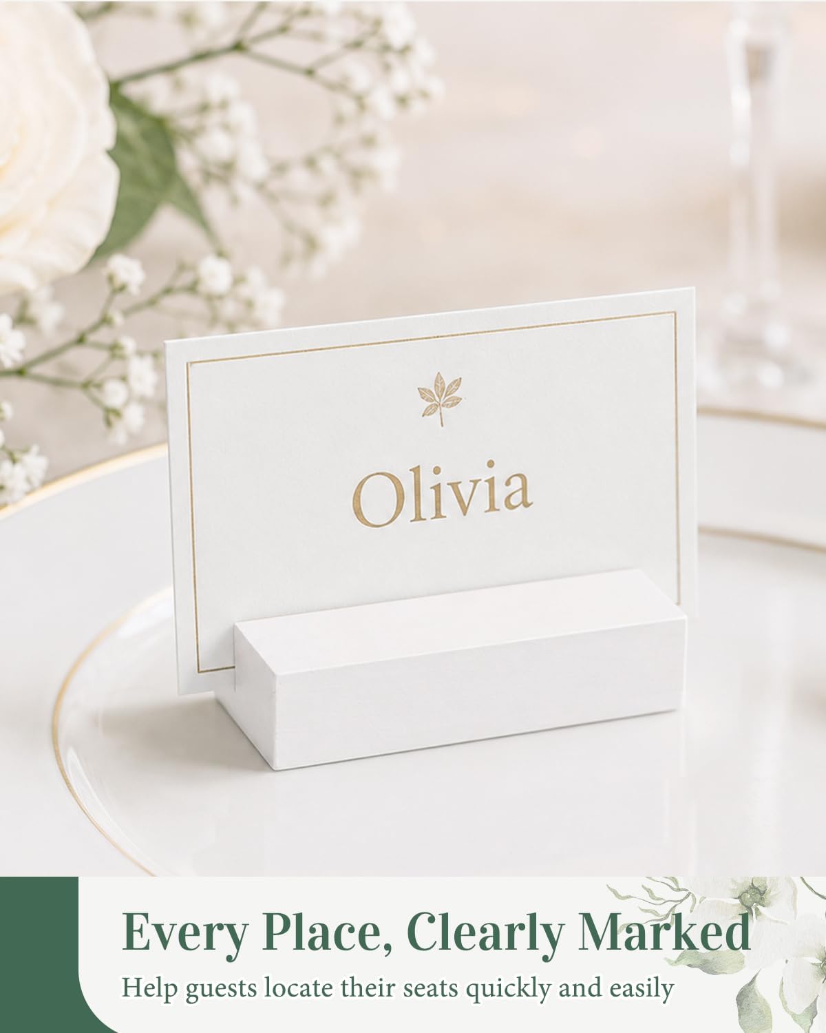12 Pcs Wooden Table Number Holders, 2.76" x 1.38" x 0.66", White