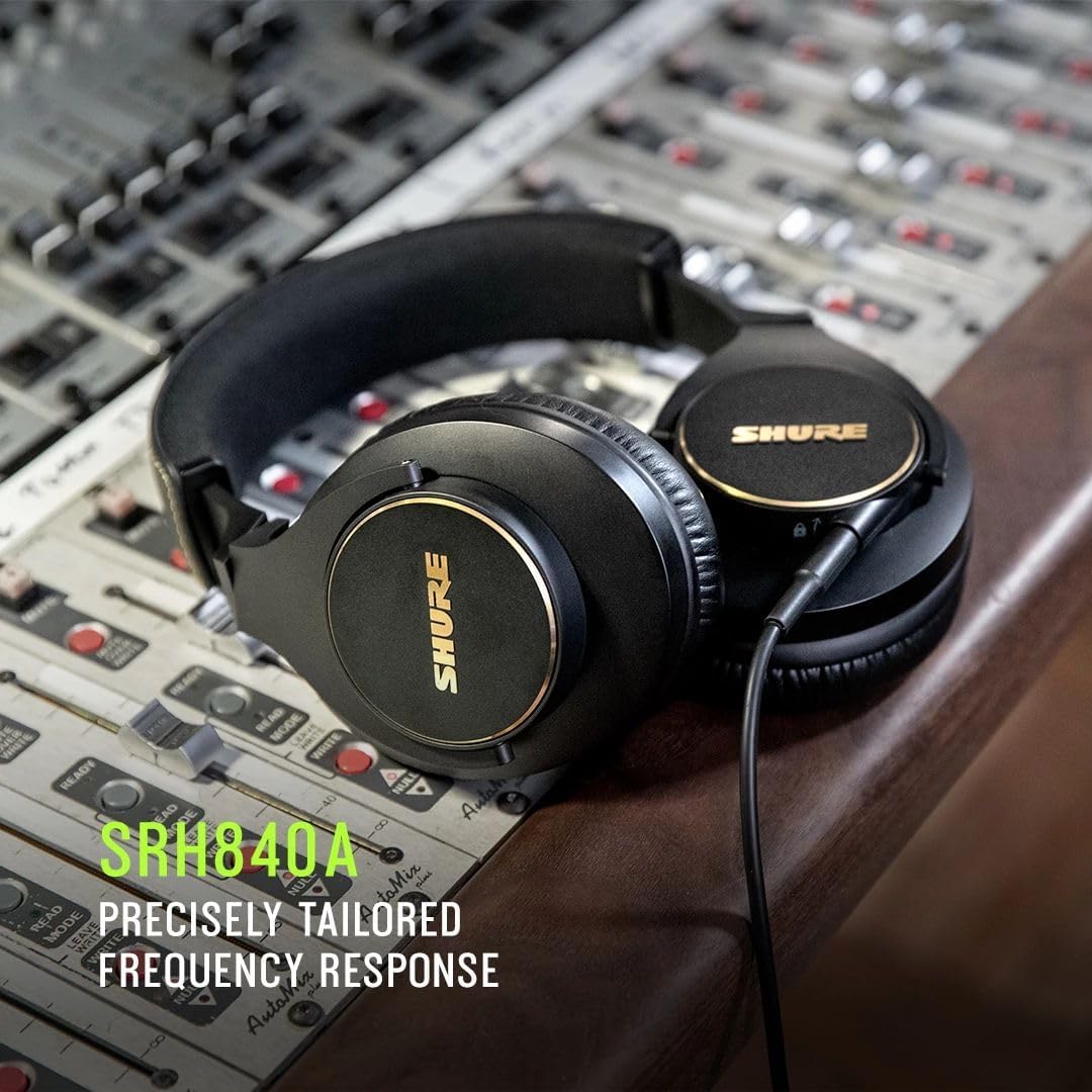 SRH840A Over-Ear Wired Studio Monitoring Headphones | Closed-back headphones with tailored frequency response and