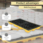 2Pcs 2-Drum Modular Platform Spill Containment Trays,48x24x4 Inch