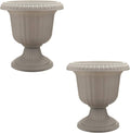 2 Pack Utopian Urn Planter, Large 14 Inch Outdoor Pot, Lightweight Garden, Entryway, or Walkway Accessory with
