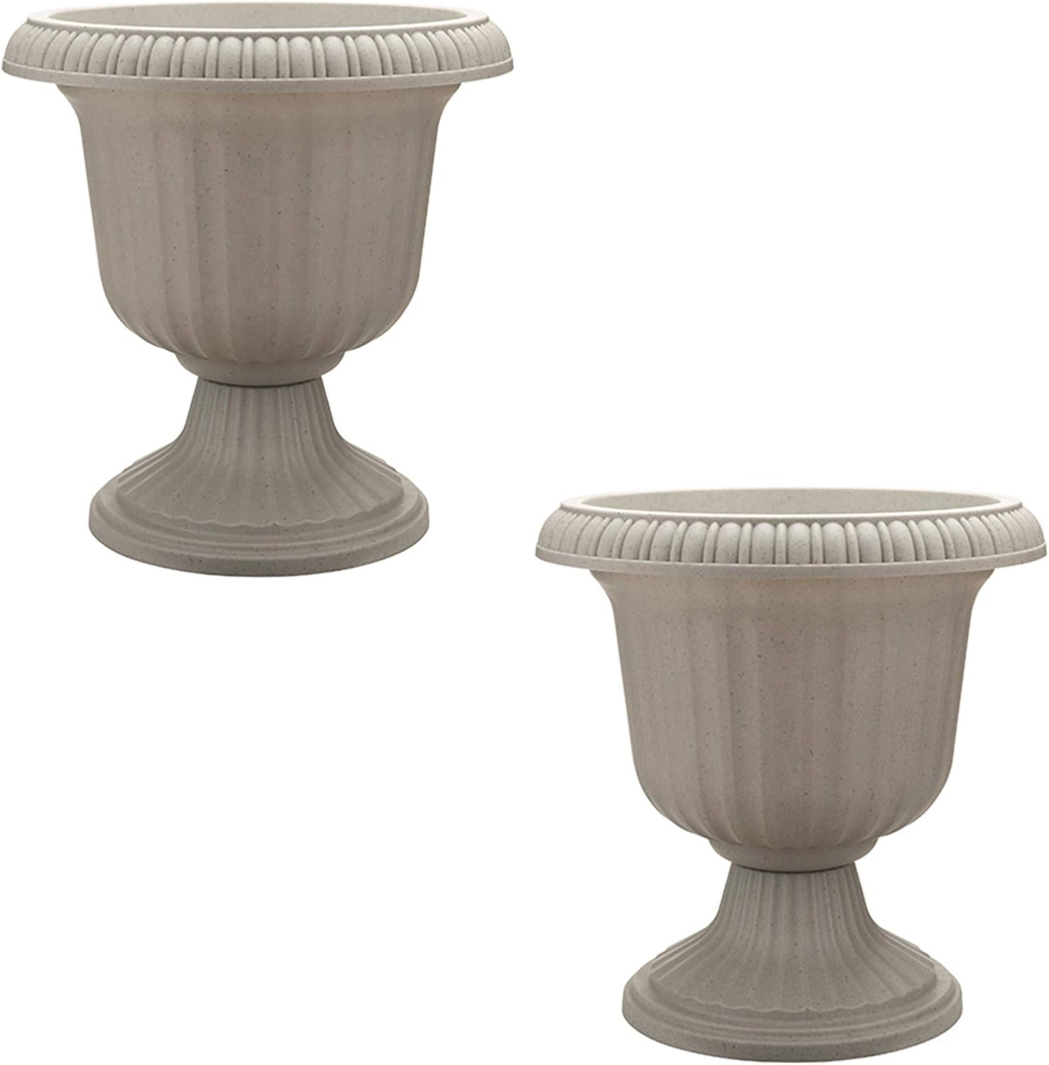2 Pack Utopian Urn Planter, Large 14 Inch Outdoor Pot, Lightweight Garden, Entryway, or Walkway Accessory with
