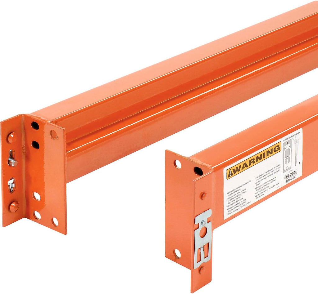 Teardrop Pallet Rack Starter Unit, 96" W X 42" D X 120" H | 5030 lbs Shelf Capacity, Steel Construction, Orange & Green
