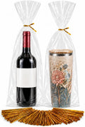 100 Gusset Cello Bags with Ties 8x4x16 in