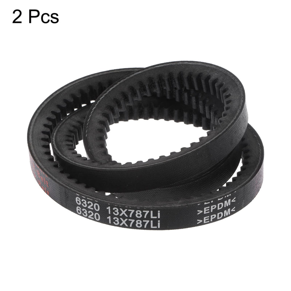 HARFINGTON 2pcs 13x787 Cogged V-Belts AX Section Drive Raw Edge Belt 787mm Inner Girth 13mm Width 8mm Thickness EPDM for Power Transmission