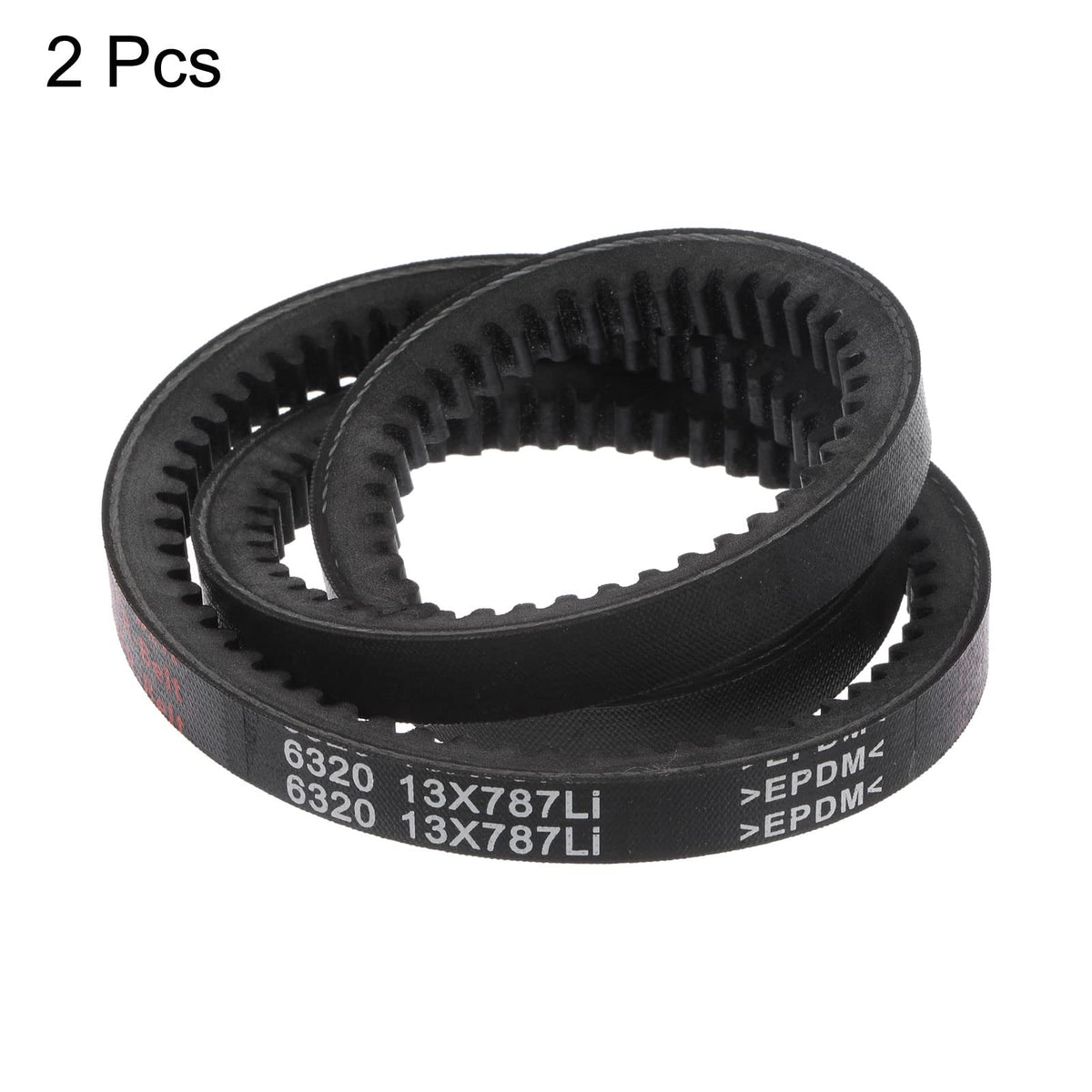 HARFINGTON 2pcs 13x787 Cogged V-Belts AX Section Drive Raw Edge Belt 787mm Inner Girth 13mm Width 8mm Thickness EPDM for Power Transmission