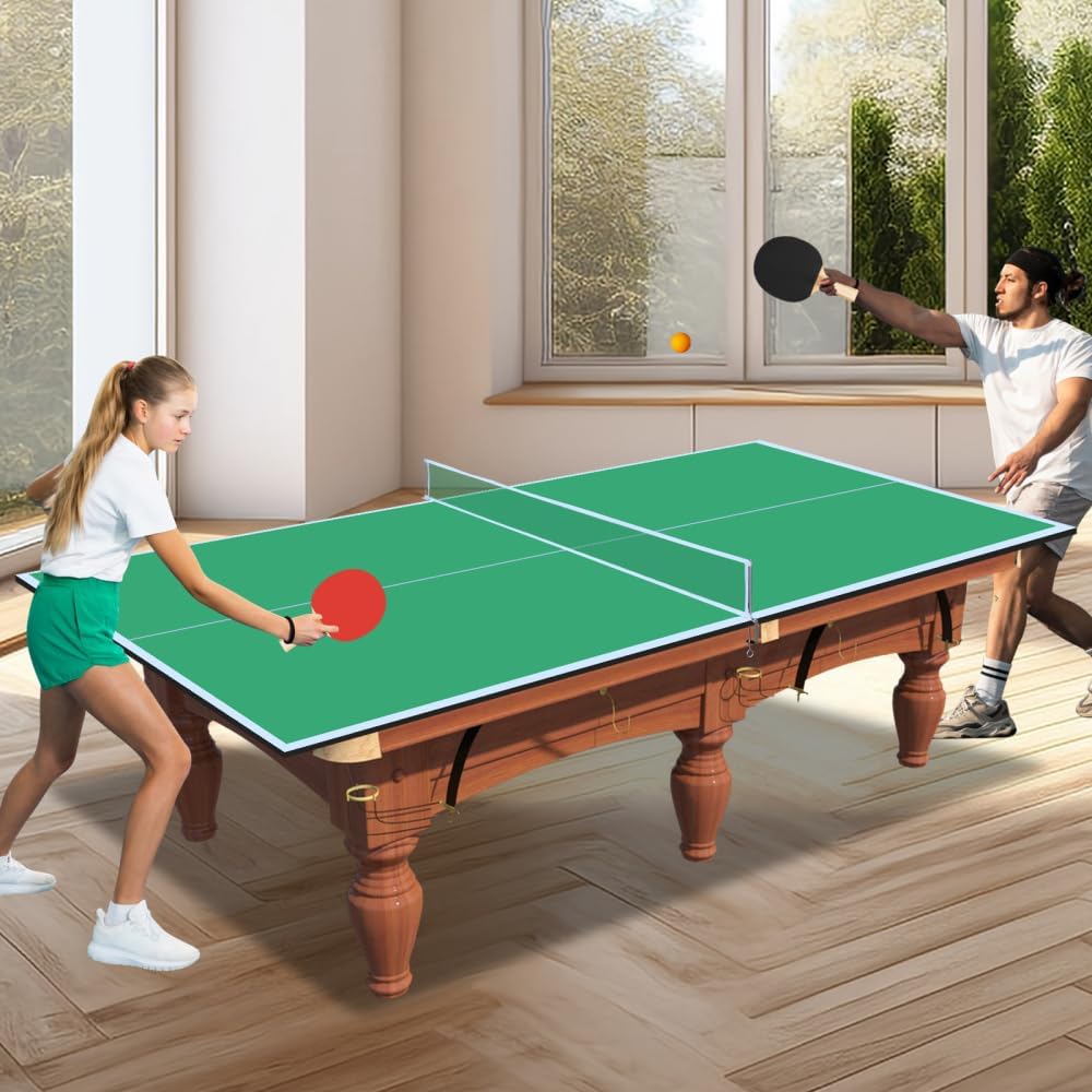 Ping Pong Conversion Top for Standard Tables with 12mm MDF Surface and Foldable Design for Indoor Recreation