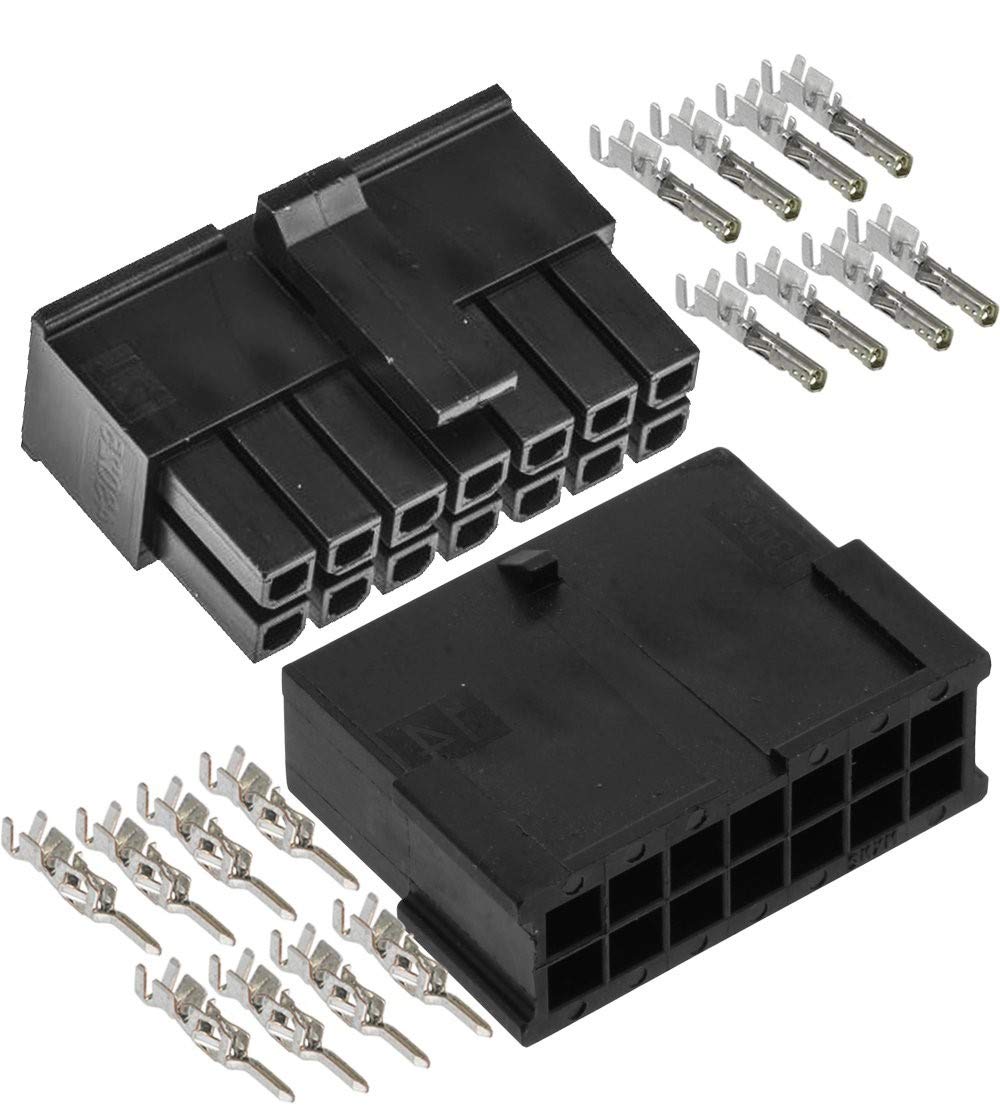 Molex Micro-Fit 3.0 Dual Row (14 Circuits) Male & Female Receptacle Plug, w/Terminal sockets, (Pack of 1 Complete Set)