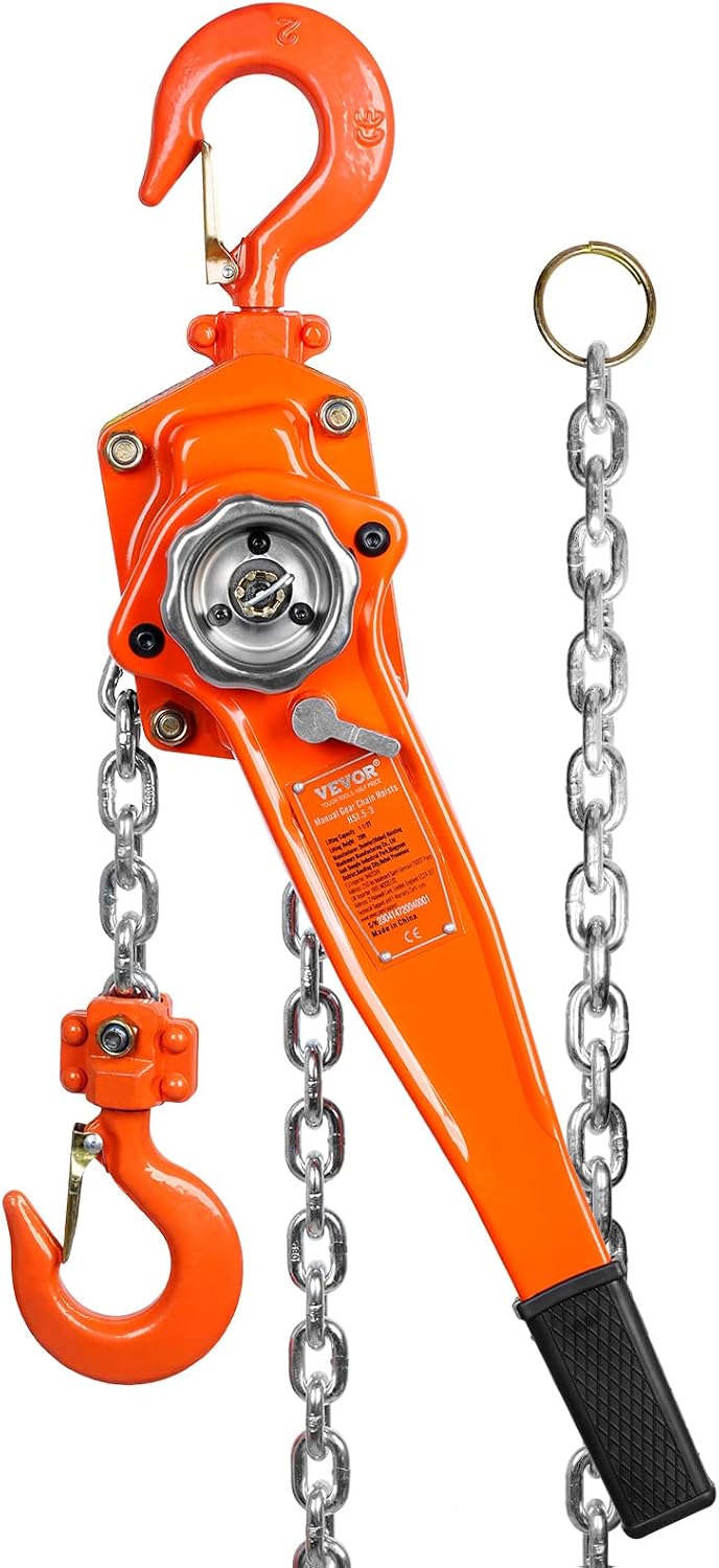Manual Lever Chain Hoist, 1-1/2 Ton 3300 lbs Capacity 20 FT Come Along, G80 Galvanized Carbon Steel with Weston