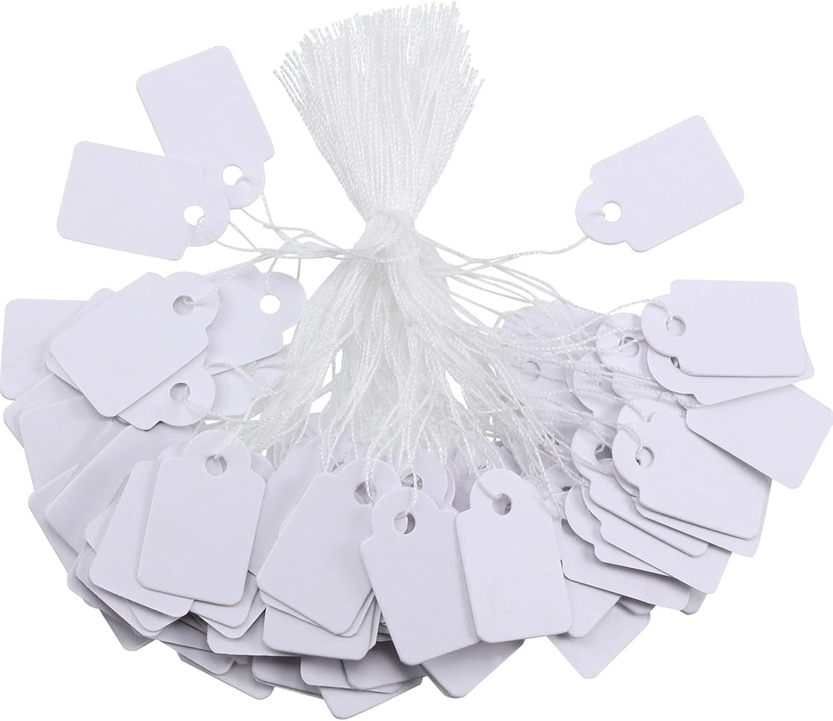500 Pcs Small White Price Tags with String, 0.6 x 0.95 Marking Tags