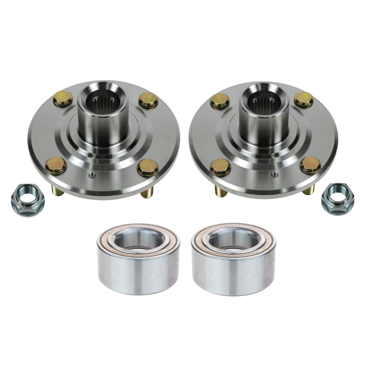 TRQ 2 Piece Front Wheel Bearing & Hub Kit Set