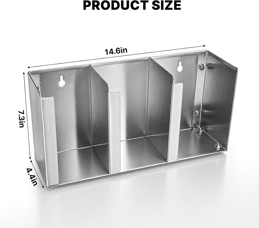 Stainless Steel Cup Dispenser, 3 Compartments Cup & Lid Holder