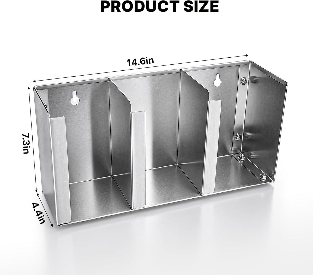 Stainless Steel Cup Dispenser, 3 Compartments Cup & Lid Holder