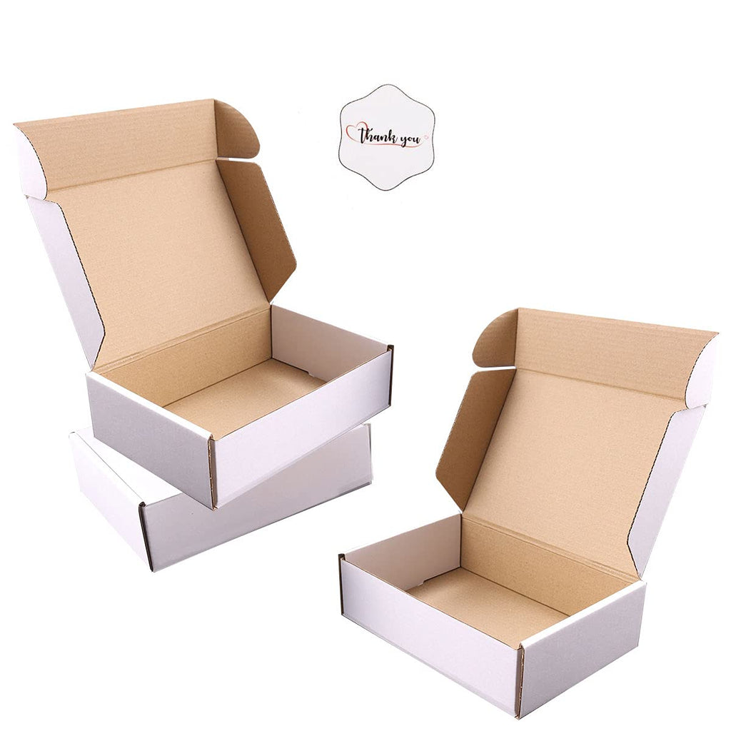 Shipping Boxes, 20Pcs White 9x6x4in Corrugated Cardboard Box