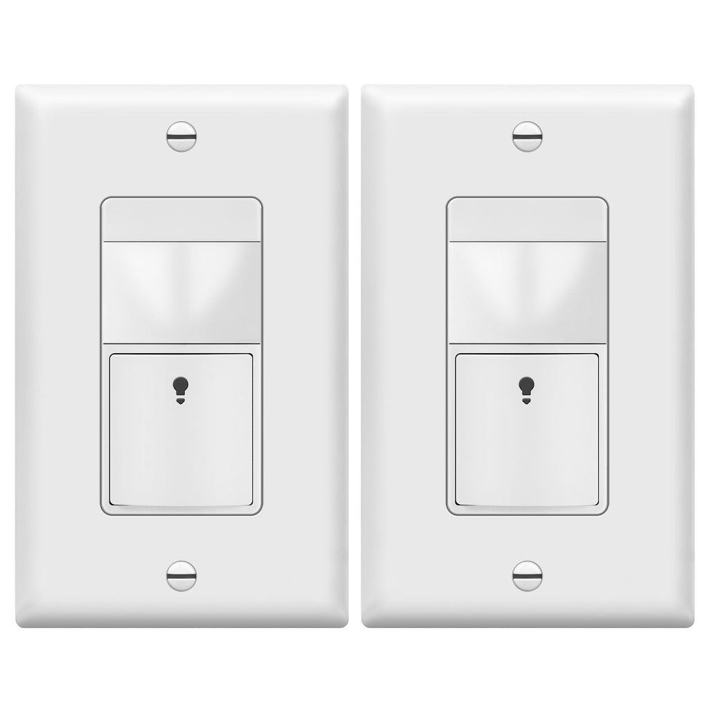 TOPGREENER PIR Motion Sensor Light Switch,No Neutral No Ground Wire, 2 Pack
