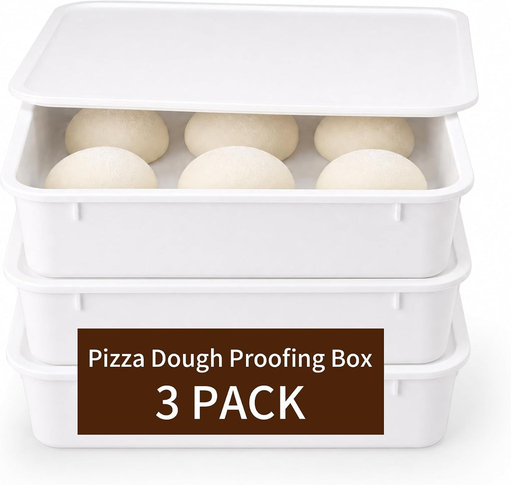3-Pack Pizza Dough Proofing Box with Lids Dough Proofing Container