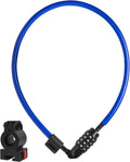 Anti-Theft Security Cable Lock, Blue, 2ft, Combination Lock, Weather Resistant, Portable | Weatherproof, Vinyl