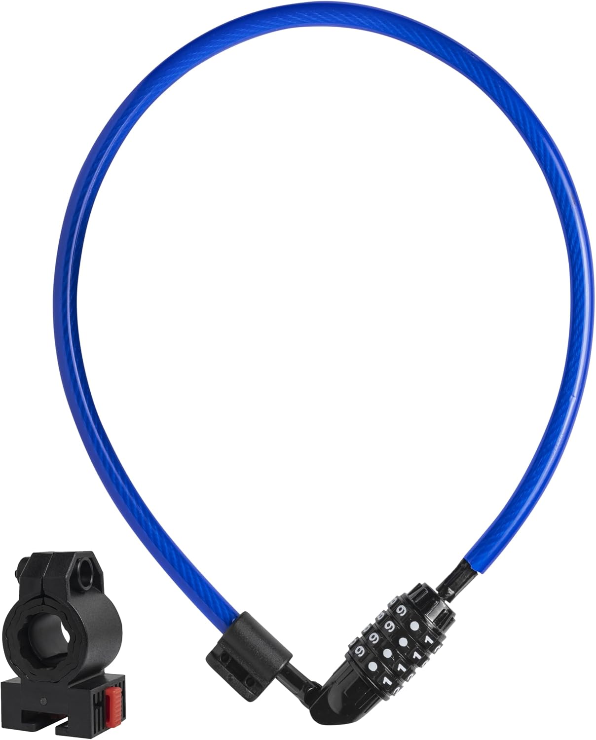 Anti-Theft Security Cable Lock, Blue, 2ft, Combination Lock, Weather Resistant, Portable | Weatherproof, Vinyl