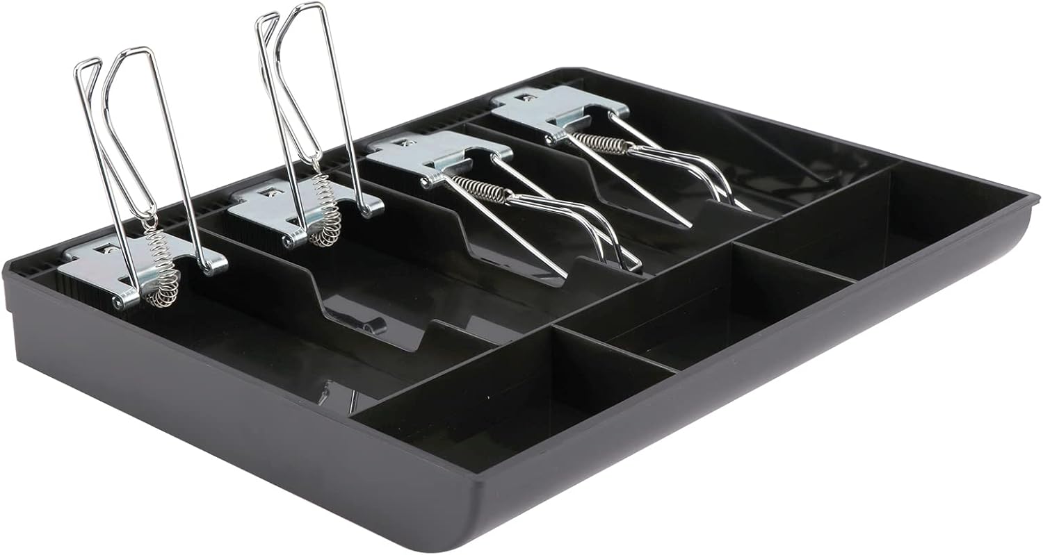 Cash Register Drawer, 4 Bill/3 Coin Market Storage Coin Register, Cash Money Tray Replacement Insert Tray Storage
