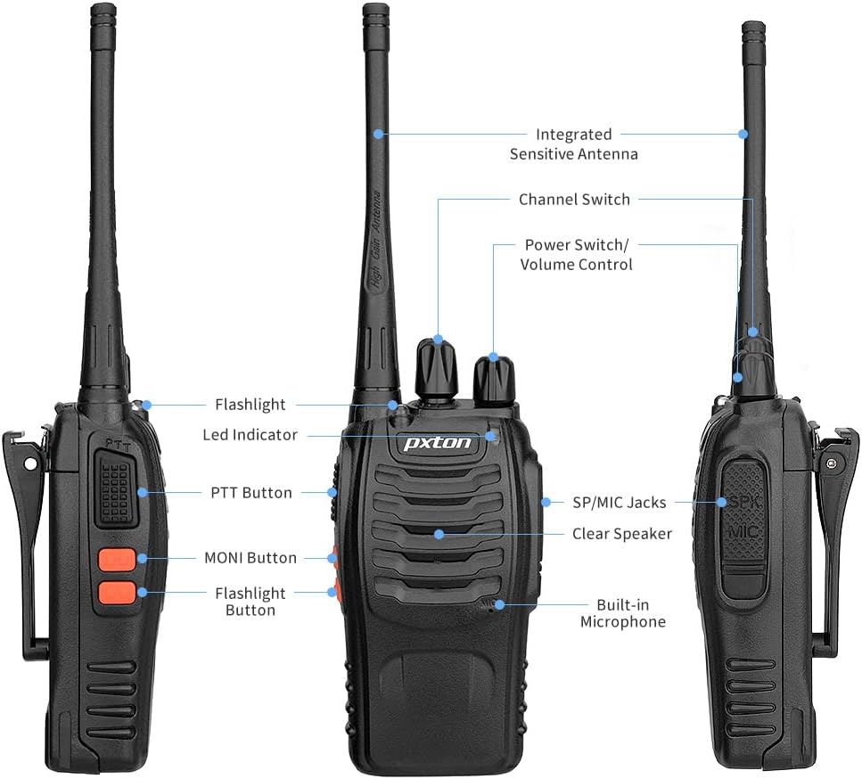 walkie talkies for Adults Long Range with Upgraded Earpiece（6 Pack） | Rechargeable Portable Two Way Radios/Rugged/ 6