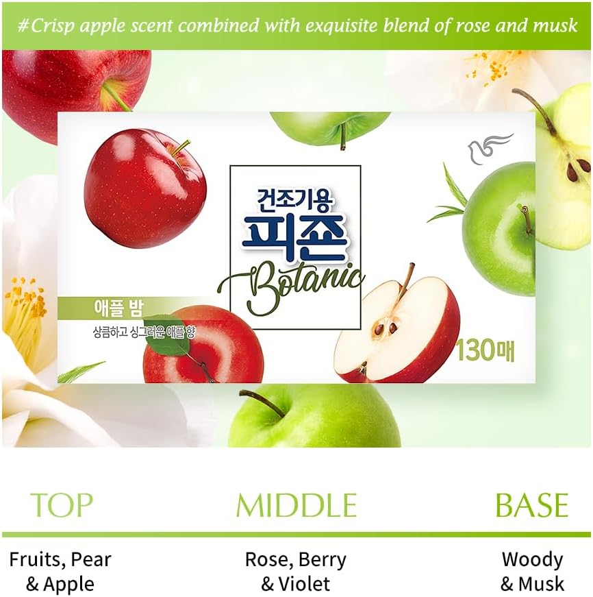 Signature Dryer Sheets, Apple Bomb (Green Apple Scent), 130 Counts