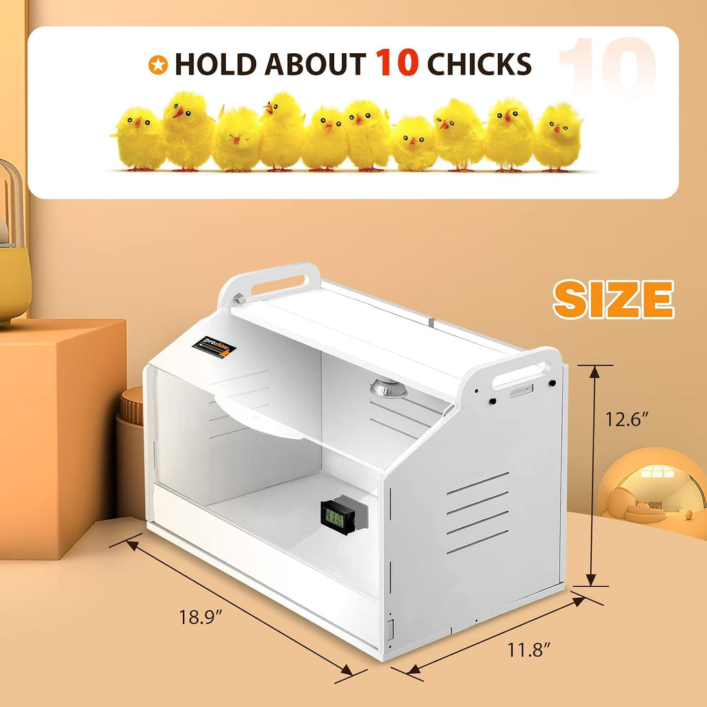 Chicken Brooder Box for Chicks with Heating Lamp Up to 10 Chicks
