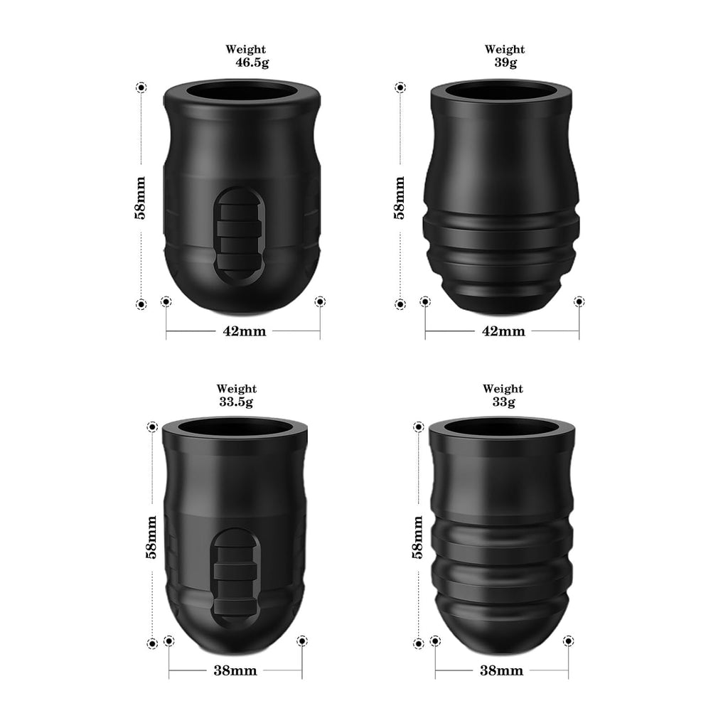 Mars-U E1 Disposable Tattoo Grips,12Pcs 42MM Professional Tattoo Rubber Grip Cover with Click Adjust System Supply