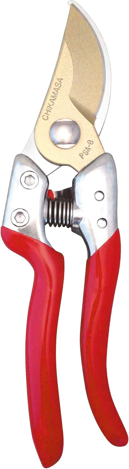 CHIKAMASA PSA-G8 Professional Sharp Pruning Shears with a Die-Cast Aluminum Handle. Fluorine coated blades, Perfect