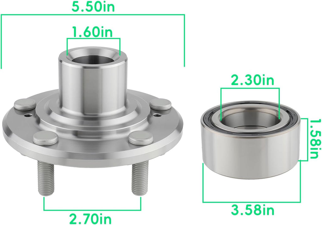 510095 Front Wheel Hub Bearing Assembly for Honda Accord 2008-2012, 2Pcs